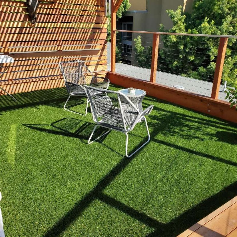 roof garden with artificial turf
