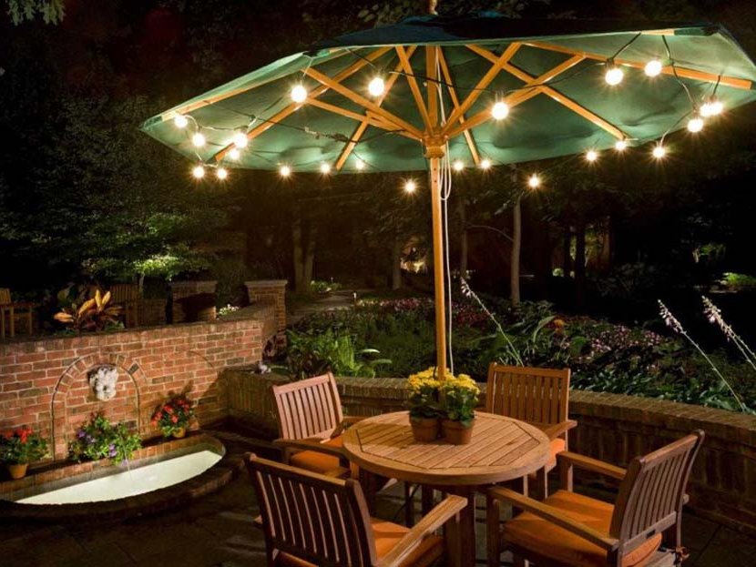 terrace umbrella with leds for terrace