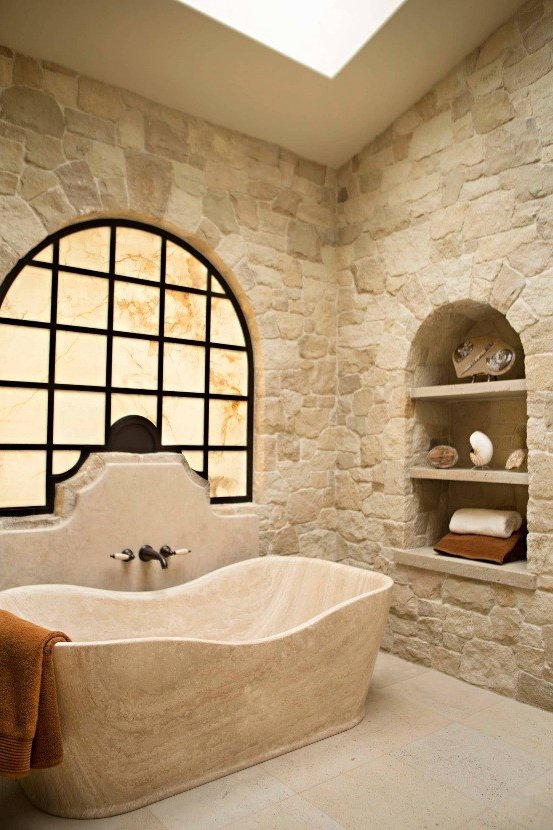 how to decorate the bathroom with mediterranean style