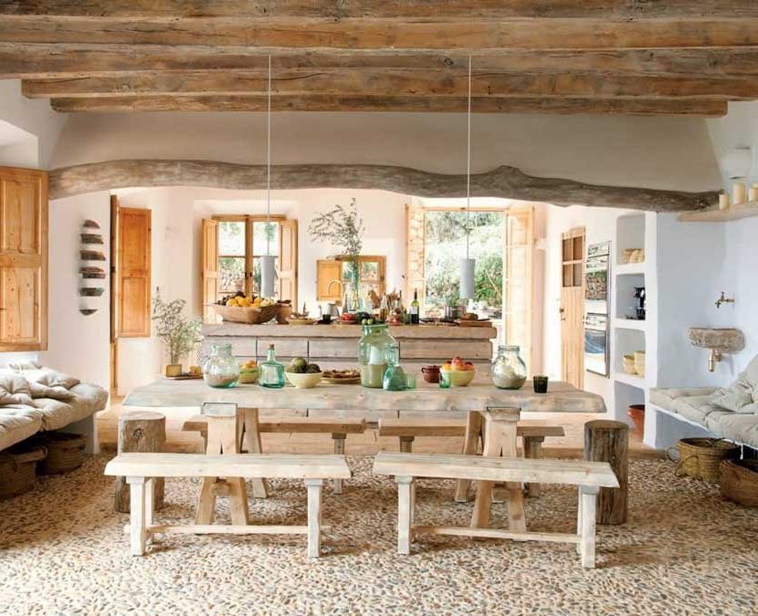 integrated spaces with modern rustic decoration