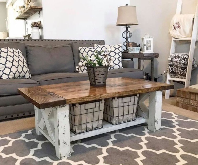 modern rustic table in the living room