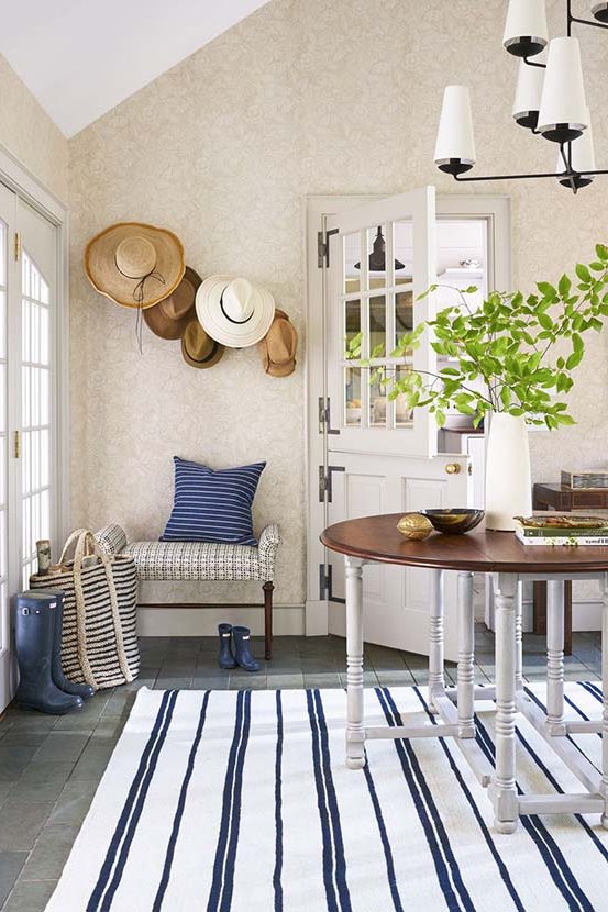 decorating the entrance hall of a beach house