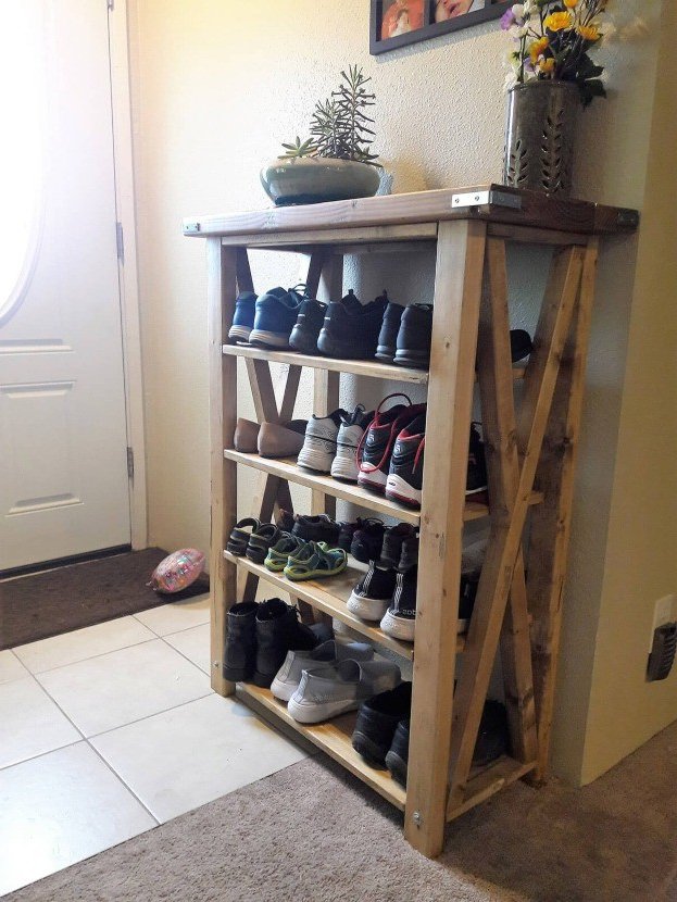 rustic style shoe rack