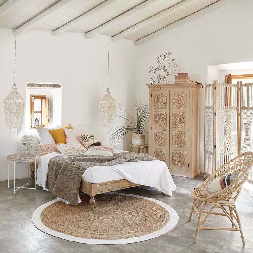 Scandinavian and ethnic bedroom