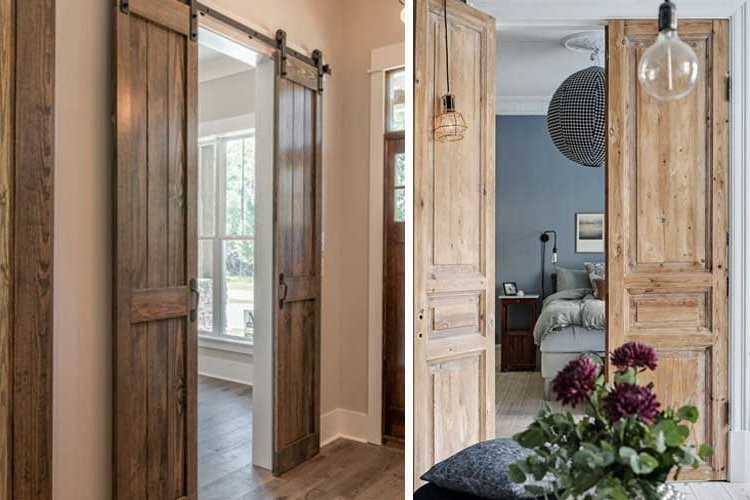 Natural wood interior doors