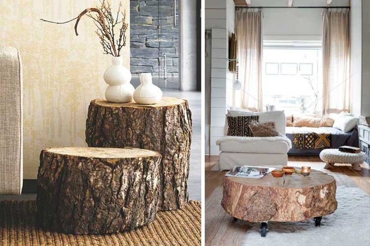 Decorating with furniture made from logs