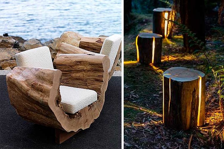 Decorating with furniture made from logs