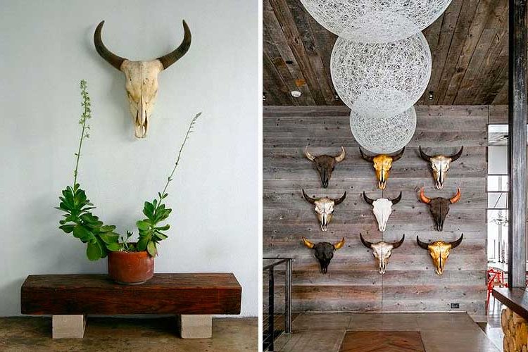 Decoration with American buffalo heads