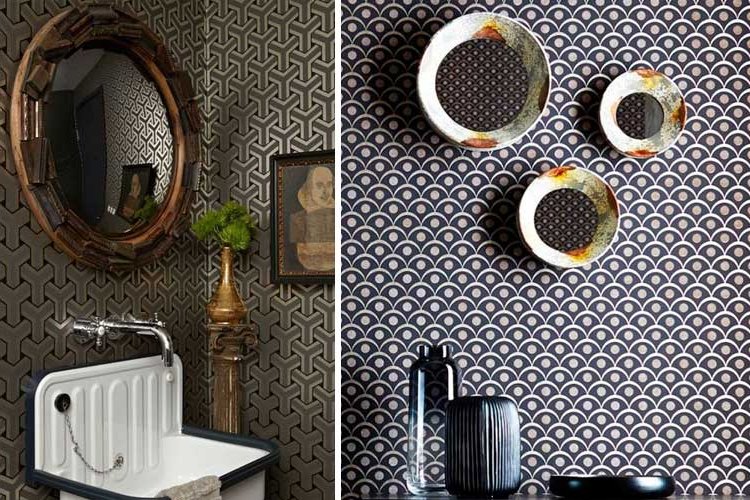 Black wallpaper in decoration