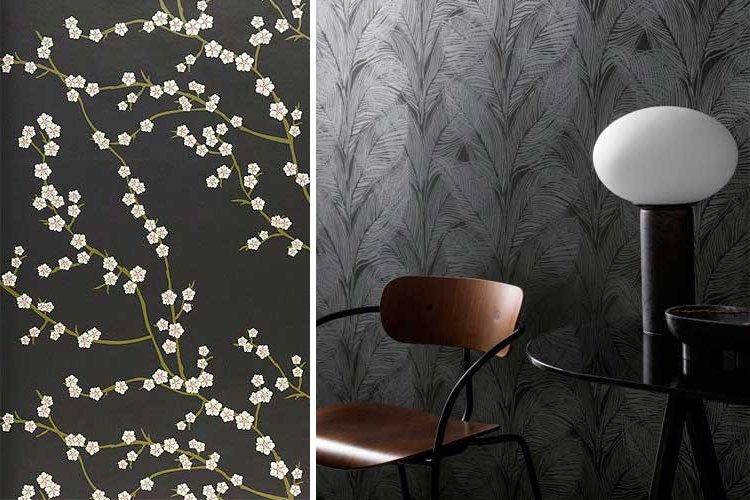 Black wallpaper in decoration