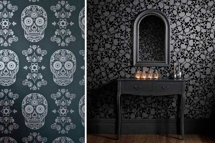 How to decorate with black wallpaper