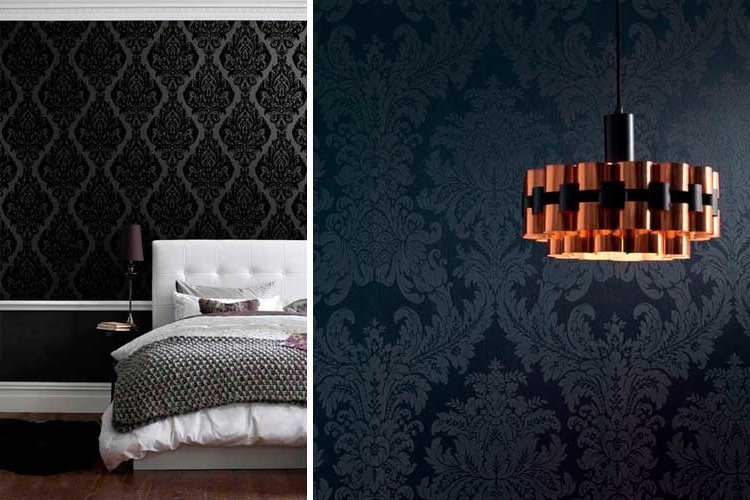 Ideas for decorating with black wallpaper