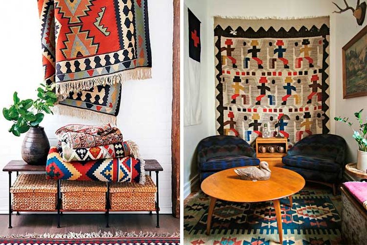 Carpets to decorate a wall