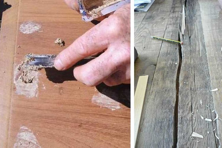 Filling cracks to restore furniture
