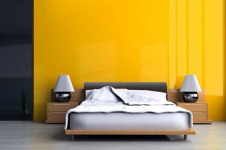 bright colors for the decoration of a double bedroom