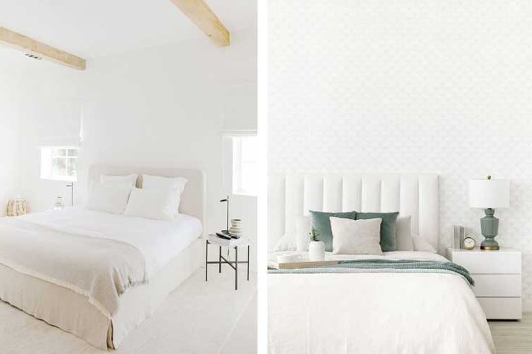 white walls for the decoration of the double bedroom