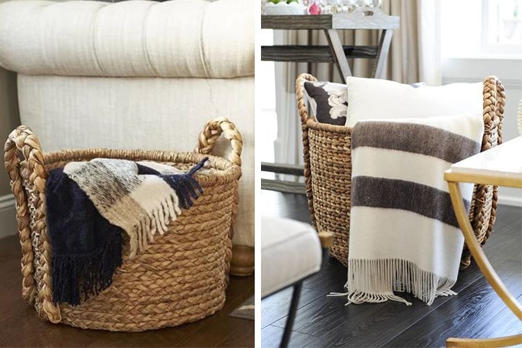Tidiness at home with wicker baskets