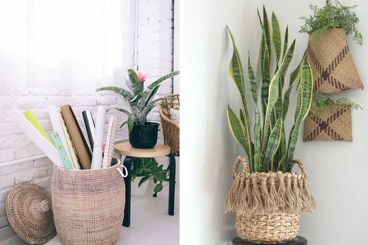 Tidiness at home with wicker baskets