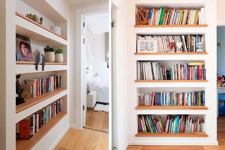 Decorating with open bookcases and closed bookcases