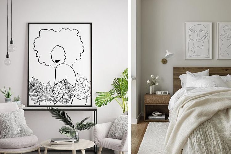 Line art to decorate a wall