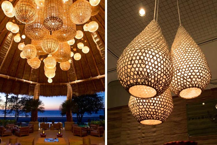 Decorating with wicker and bamboo lamps