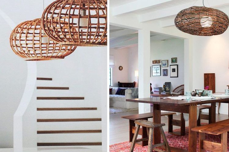 Decorating with wicker and bamboo lamps