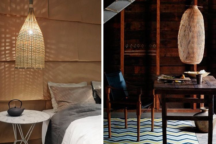 Decorating with wicker and bamboo lamps