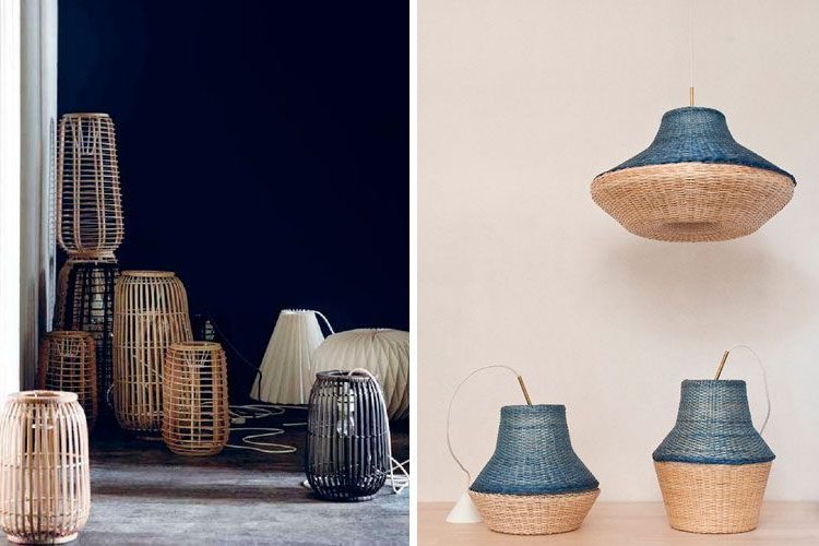 Decorating with wicker and bamboo lamps