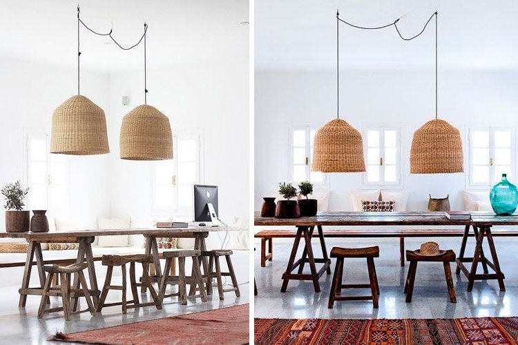 Decorating with wicker and bamboo lamps