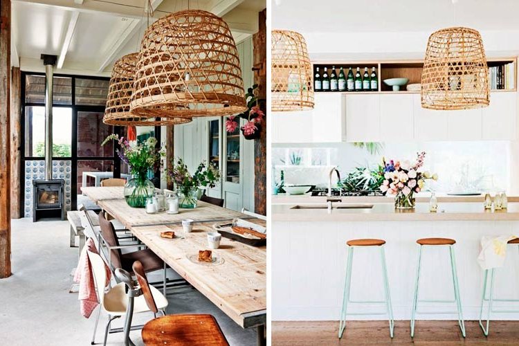 Decorating with wicker and bamboo lamps