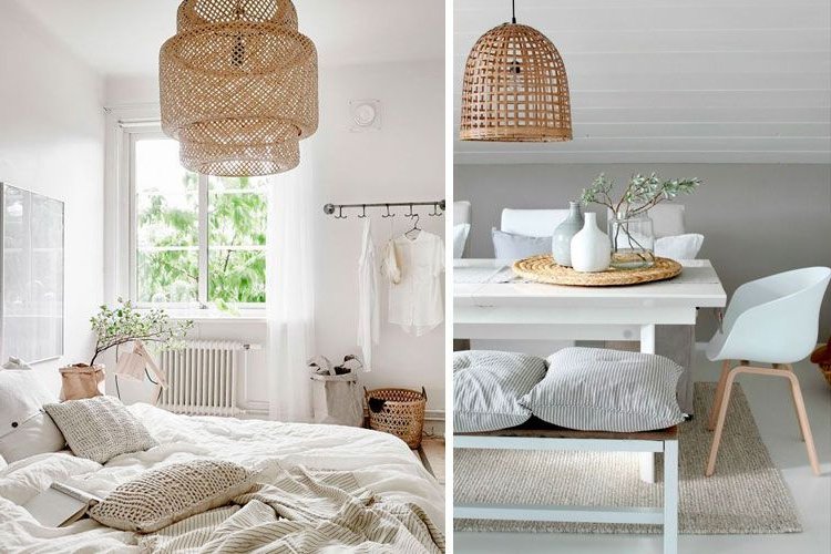 Decorating with wicker and bamboo lamps