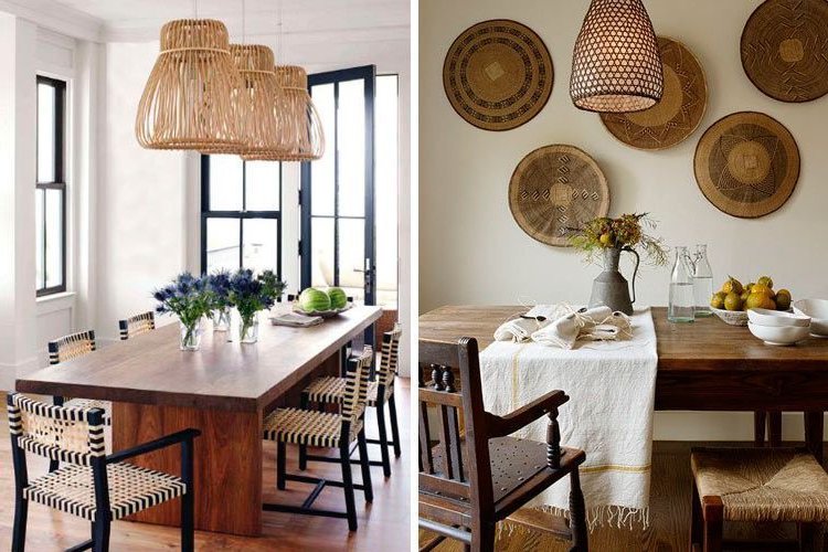 Decorating with wicker and bamboo lamps