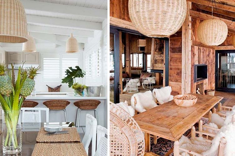 Decorating with wicker and bamboo lamps