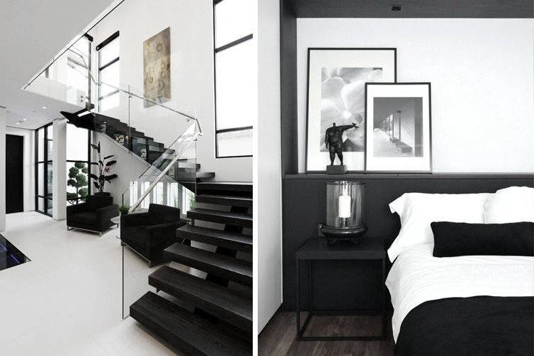 Black and white decoration in the home