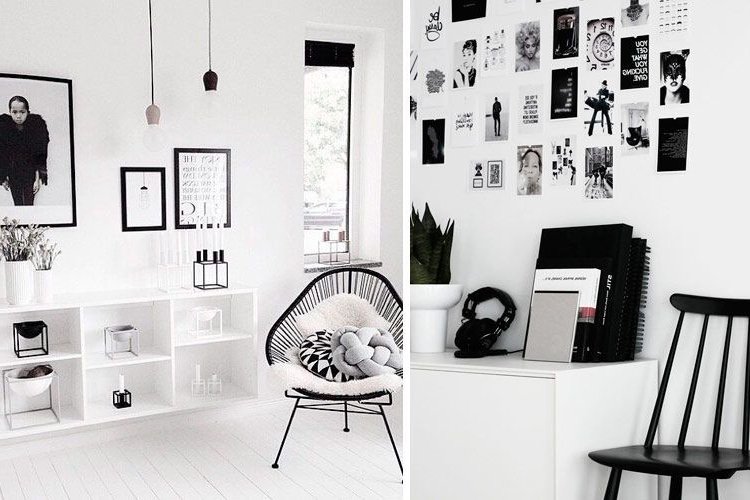 Black and white decoration in the home