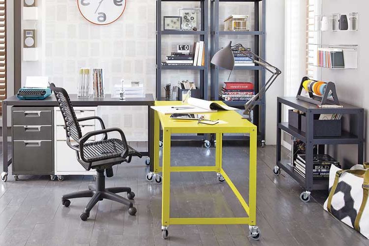 Desk with casters