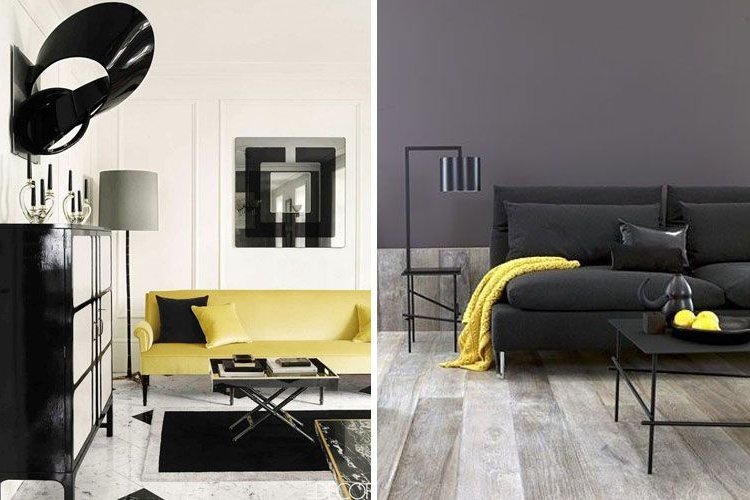 Decoration of living rooms in two colors