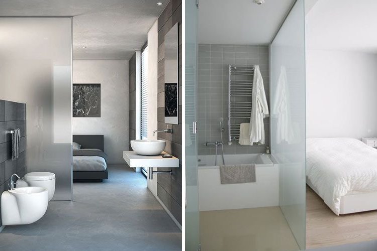 Integrated bathrooms in the bedroom