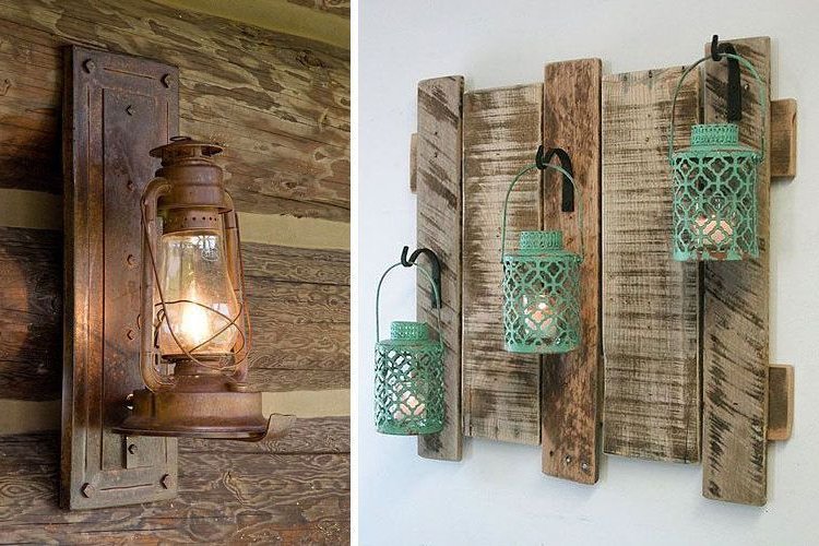 Vintage rustic style wall sconces