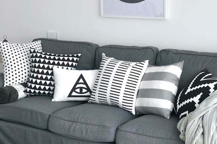 Decorating the sofa with cushions