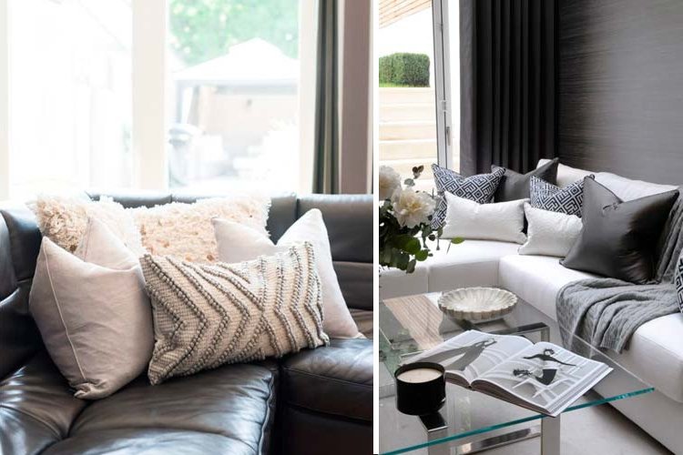 Ideas for decorating the sofa with cushions