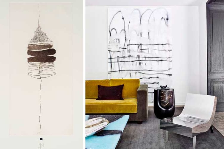 Abstract paintings with doodles