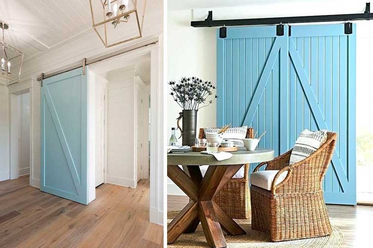 Colored barn style doors