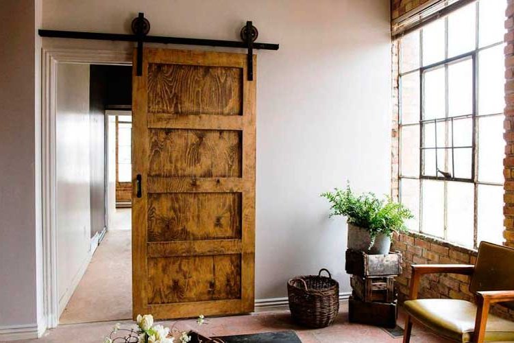 Wooden barn style doors