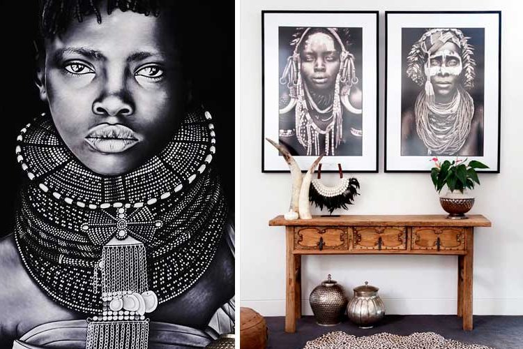 How to decorate walls with tribal photography