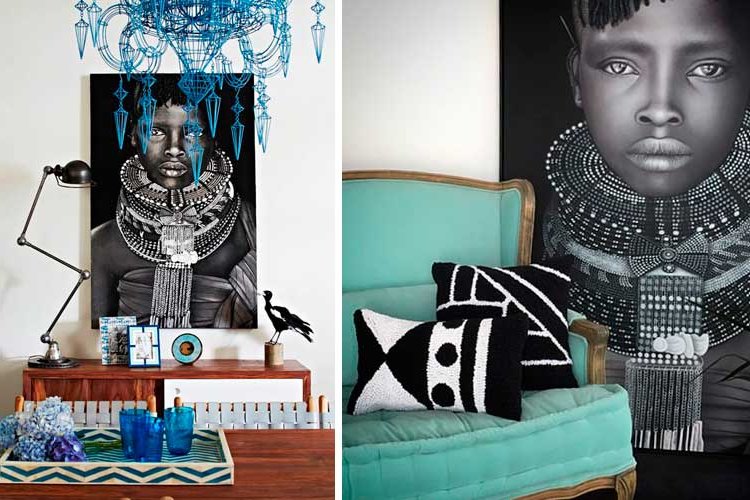 Tribal photography in wall decoration