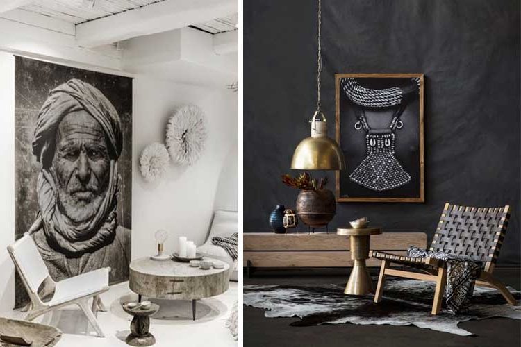 Tribal photography in wall decoration